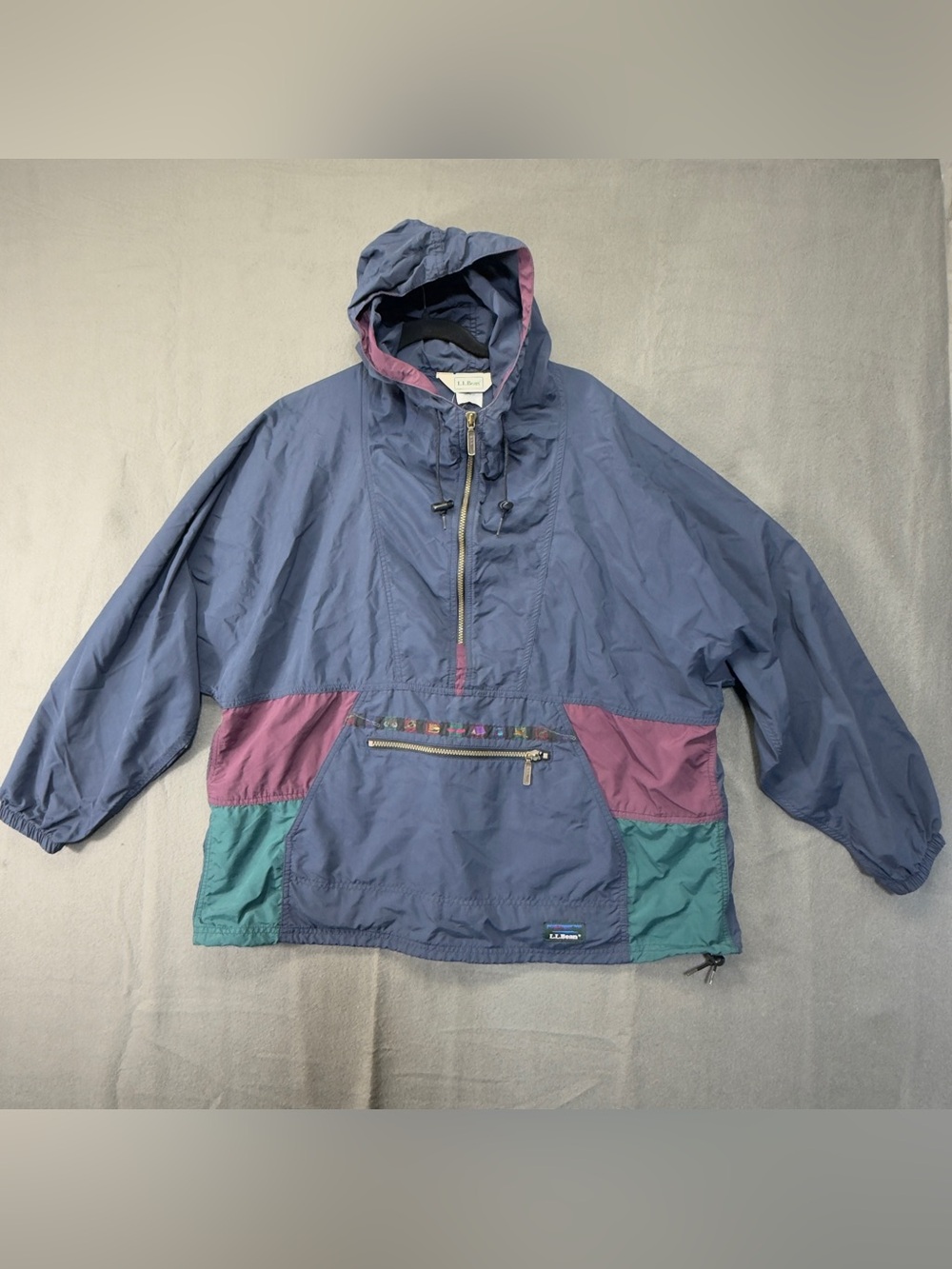 Vintage LL Bean Women's xl Aztec Anorak camping hiking pullover jacket 90s - Picture 15 of 15